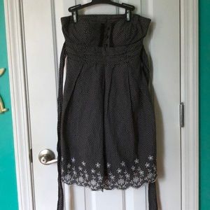 Strapless polka dot sun dress